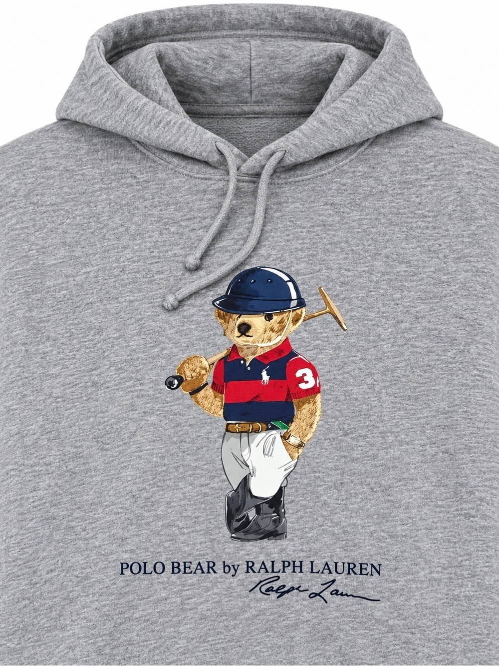 RALPH LAUREN Grey Hoodie with Polo Bear on The Front Sz 2XLT